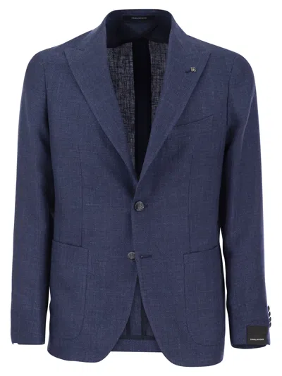 Tagliatore Men Linen And Virgin Wool Two-button Jacket In Multicolor