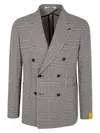 Tagliatore Double-breasted Prince Of Wales Check Blazer In Gray