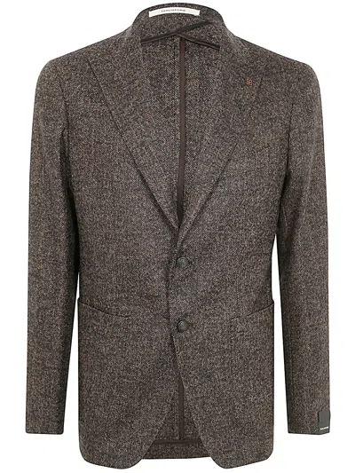 Tagliatore Men Man Single Breast Jacket In Brown