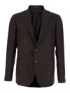 Tagliatore Bordeaux Single-breasted Jacket With Notched Revers In Brown