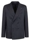 Tagliatore 'montecarlo' Blue Double-breasted Jacket In Blue