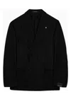 Tagliatore Wool Double Breasted Jacket With Notch Lapel In Black