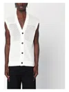 Tagliatore Off-white Perforated Cotton Vest Men