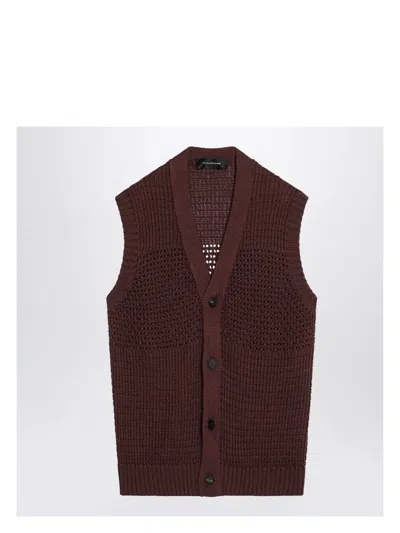 TAGLIATORE MEN'S PERFORATED COTTON VEST