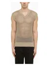 Tagliatore Perforated Dove Grey Cotton Waistcoat