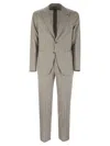 Tagliatore Pinstripe Suit In Wool And Silk In Cream