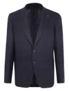 Tagliatore Tailored Wool Blazer With Notch Lapels In Black