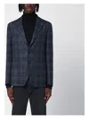 Tagliatore Blue Single-breasted Checked Jacket