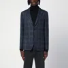 Tagliatore Blue Single-breasted Checked Jacket In Blue