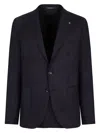 Tagliatore Single-breasted Wool Jacket With Lapel Collar In Black