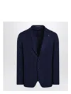 Tagliatore Single-breasted Blue Jacket In Wool In Blue