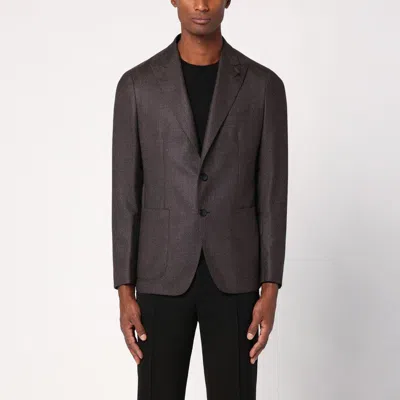 Tagliatore Tailored Suit Jacket With Notch Lapel In Purple
