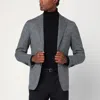 Tagliatore Grey Single-breasted Jacket Herringbone Pattern In Gray