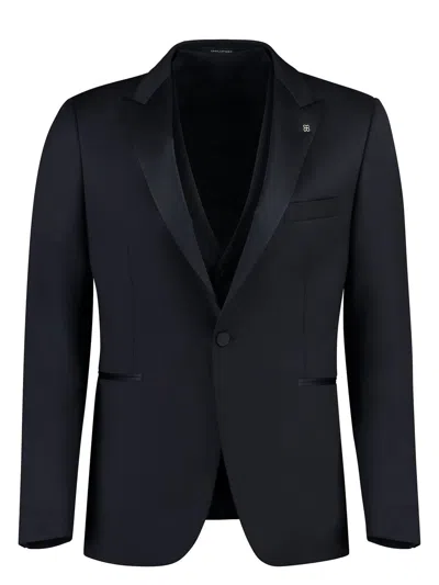 Tagliatore Men's Single Breasted Suit With Gilet In Blue