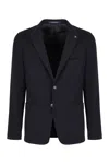 Tagliatore Tailored Wool Blazer With Notch Lapels In Blue