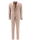 Tagliatore Single-breasted Wool Suit In Beige
