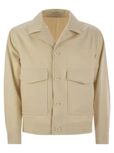 Tagliatore Men's Stretch Cotton Blend Jacket In Beige