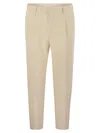 Tagliatore Stretch Cotton-blend Trousers In Neutral