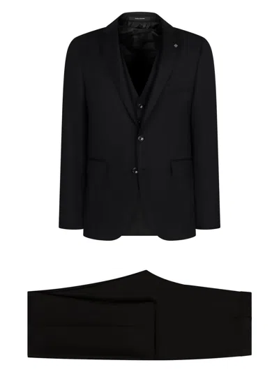 TAGLIATORE MEN'S STRETCH WOOL THREE-PIECES SUIT