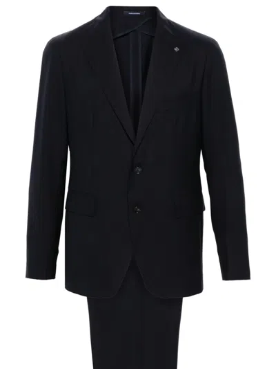 Tagliatore Men's Suit With Logo In Black