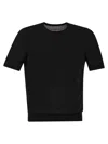 Tagliatore Short Sleeve Round Neck Plain T-shirt In Black
