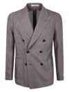 TAGLIATORE MEN'S TAUPE DOUBLE-BREASTED JACKET