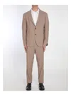 Tagliatore Men Two-piece Suit In Wool And Silk Blend In Beige