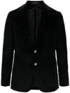 Tagliatore Velvet Jacket Buttoned Cuffs In Black
