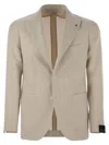 Tagliatore Men's Virgin Wool And Linen Jacket In Cream
