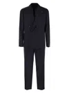 Tagliatore Virgin Wool Double Breasted Suit In Blue