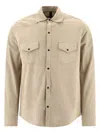 Tagliatore Suede-leather Button-down Shirt Jacket In White
