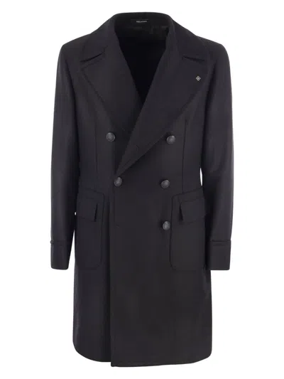 TAGLIATORE MEN'S WOOL AND CASHMERE DOUBLE-BREASTED COAT