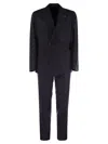 Tagliatore Wool And Cashmere Double-breasted Suit In Blue