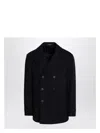 Tagliatore Blue Wool Blend Short Double-breasted Coat
