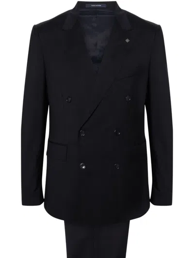 Tagliatore Men's Wool Suit In Black