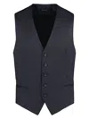 Tagliatore Wool Vest In Blue