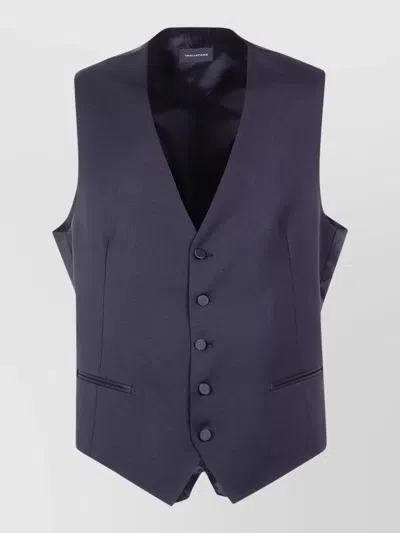 Tagliatore Mens Suit Gilet Satin Back In Black