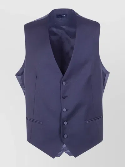 Tagliatore Mens Suit Waistcoat Satin Back Strap In Blue