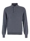 Tagliatore Merinos Polo Manica Lunga In Gray
