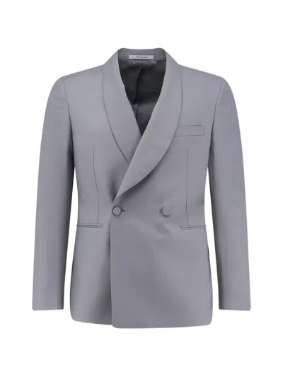 Tagliatore Merrill Double-breasted Wool Blazer In Gold