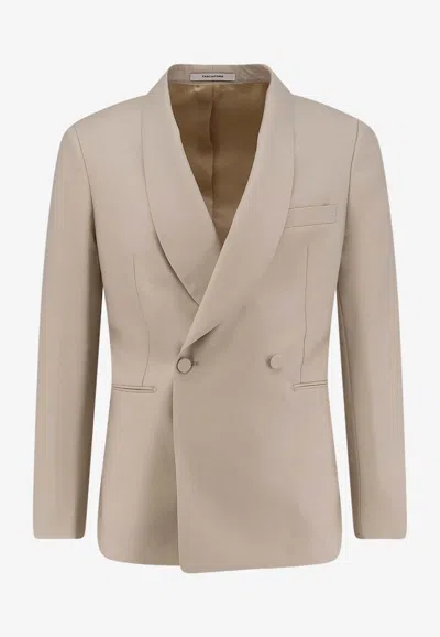 Tagliatore Merrill Double-breasted Tuxedo Blazer In Neutral