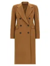 Tagliatore Angora And Wool Double-breasted Coat In Brown