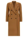 Tagliatore Angora And Wool Double-breasted Coat In Brown
