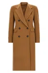 Tagliatore Angora And Wool Double-breasted Coat In Brown