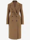 Tagliatore Angora And Wool Double-breasted Coat In Brown