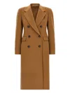 Tagliatore Double-breasted Coat Featuring Back Vent In Brown