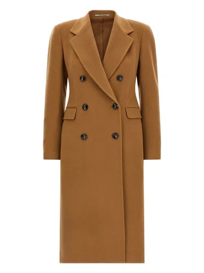 Tagliatore Meryl Double-breasted Cashmere Coat In Brown