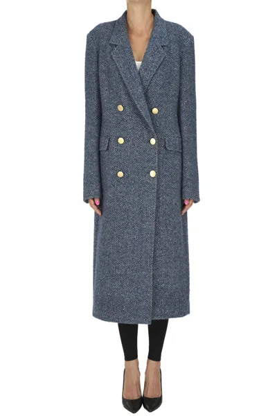 Tagliatore Meryl Double-breasted Coat In Blue