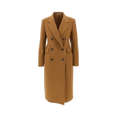 Tagliatore 'meryl' Double-breasted Coat In Brown