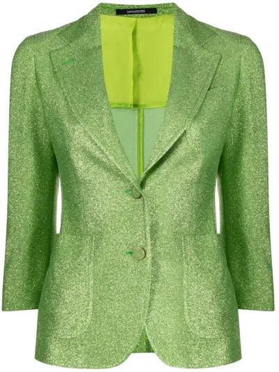 Tagliatore Glitter-detail Single-breasted Blazer In Green